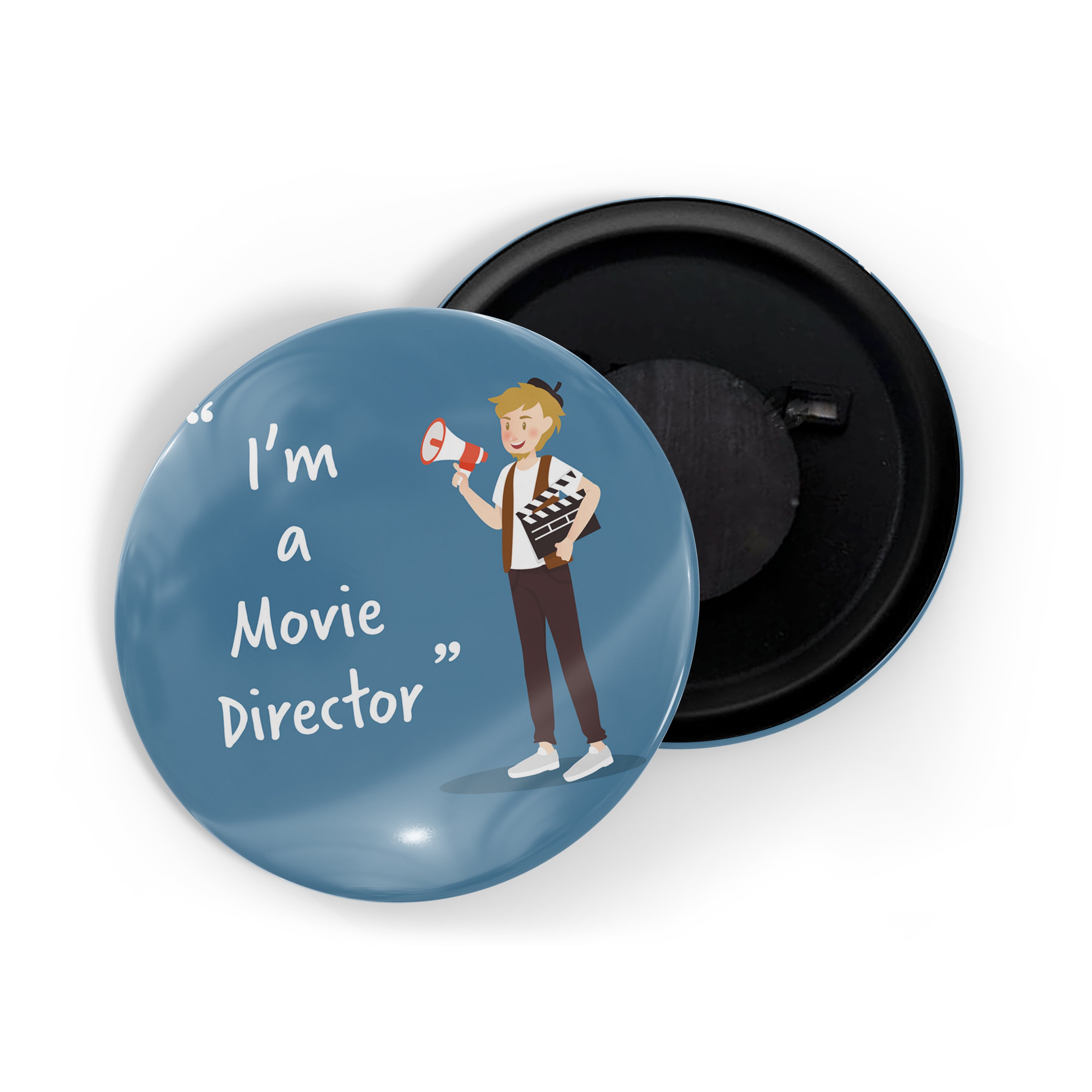 dhcrafts Round Fridge Magnet Blue Color Profession I'm A Movie Director Glossy Finish Design Pack of 1 (75 mm)